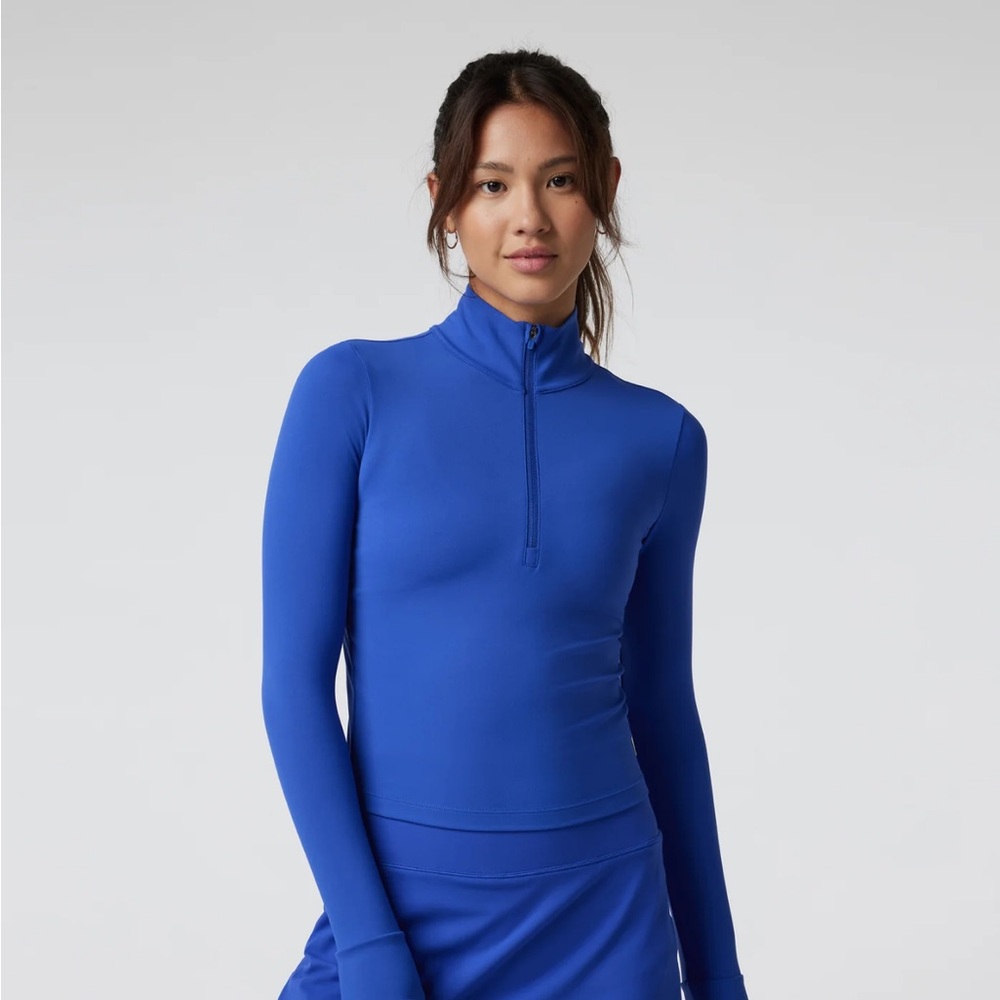Vuori Women's Long Sleeve Half-Zip Top in Royal Blue